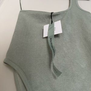 ZARA: NEVER WORN~terry cloth one shoulder bodysuit [SIZE:S]
